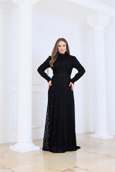 Lina Dantel Abiye Siyah