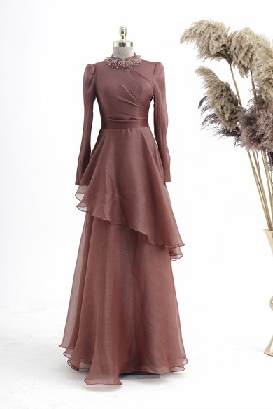 Manolya Tesettür Abiye Bakır