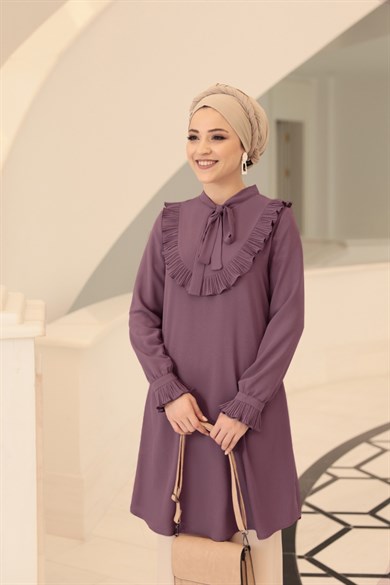 Nehir Tesettür Tunik Lila - Larache Moda