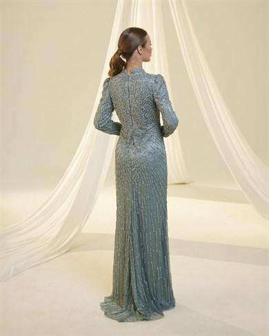 Nergiz Abiye Taşlı Mint