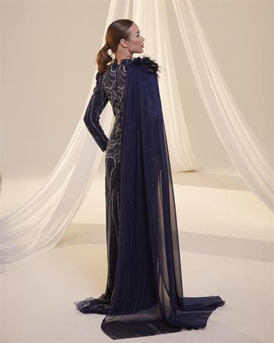 Orkide Abiye Lacivert