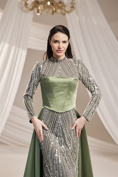 Özge Abiye Yağ Yeşili