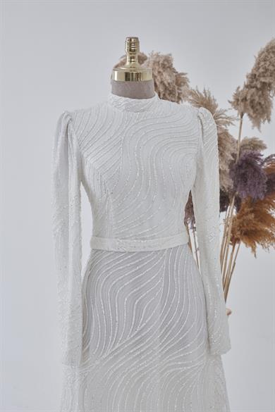 Parıltı Evening Dress Ecru