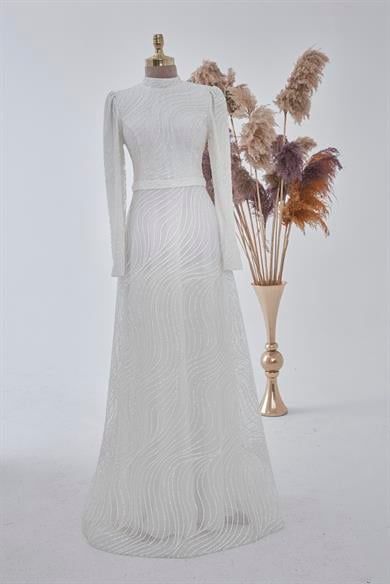 Parıltı Evening Dress Ecru
