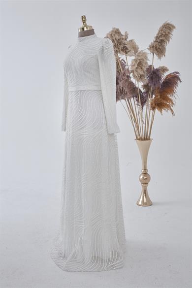 Parıltı Evening Dress Ecru