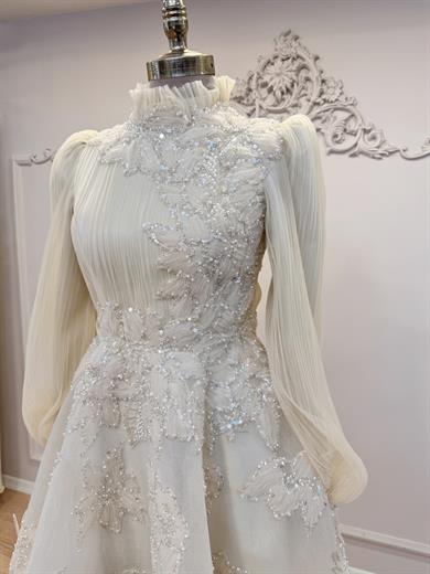 Piliseli Midi Boy Abiye Bej