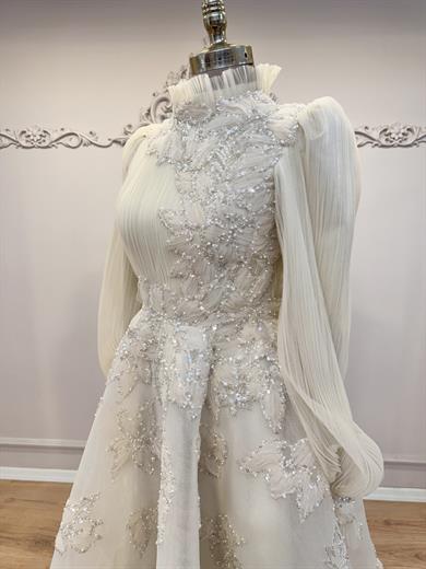 Piliseli Midi Boy Abiye Bej