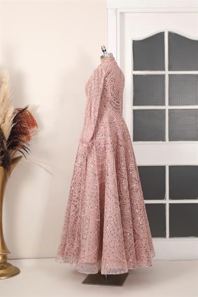 Rozalin Tesettür Abiye Pudra