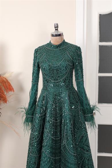 Rozalin Tesettür Abiye Zümrüt