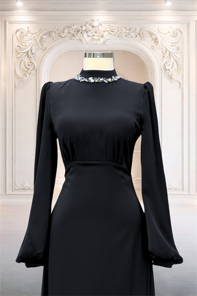 Rüya Saten Abiye Siyah