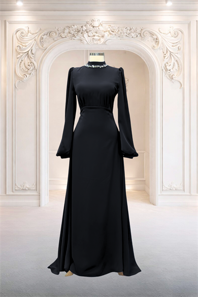 Rüya Saten Abiye Siyah