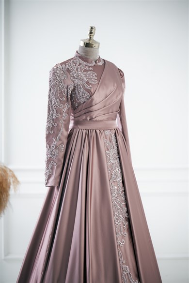 Şehrazat Tesettür Abiye Gül Kurusu