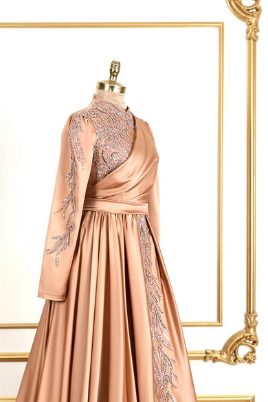 Şehrazat Tesettür Abiye Karamel