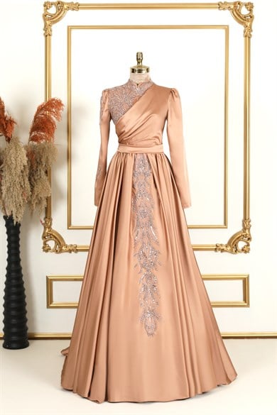 Şehrazat Tesettür Abiye Karamel