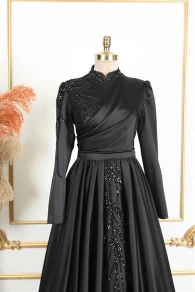 Şehrazat Tesettür Abiye Siyah