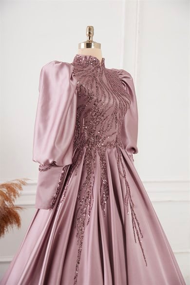 Sindirella Tesettür Abiye Lila