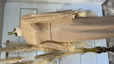 Sude Evening Dress Gold