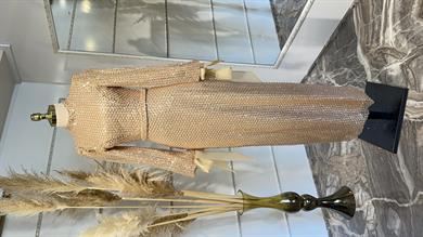 Sude Evening Dress Gold