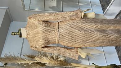 Sude Evening Dress Gold