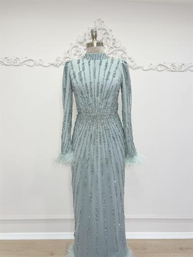 Taşlı mira abiye mint