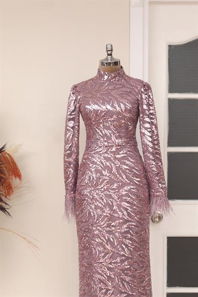 Yaprak Tesettür Abiye Pudra