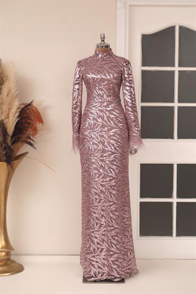 Yaprak Tesettür Abiye Pudra