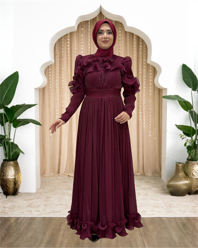 Yeliz Abiye Bordo