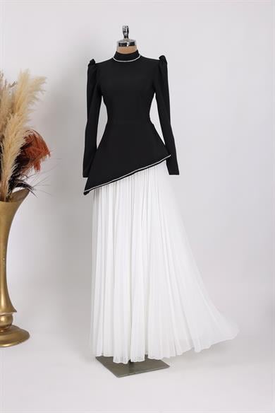 Zarif Abiye Siyah Beyaz