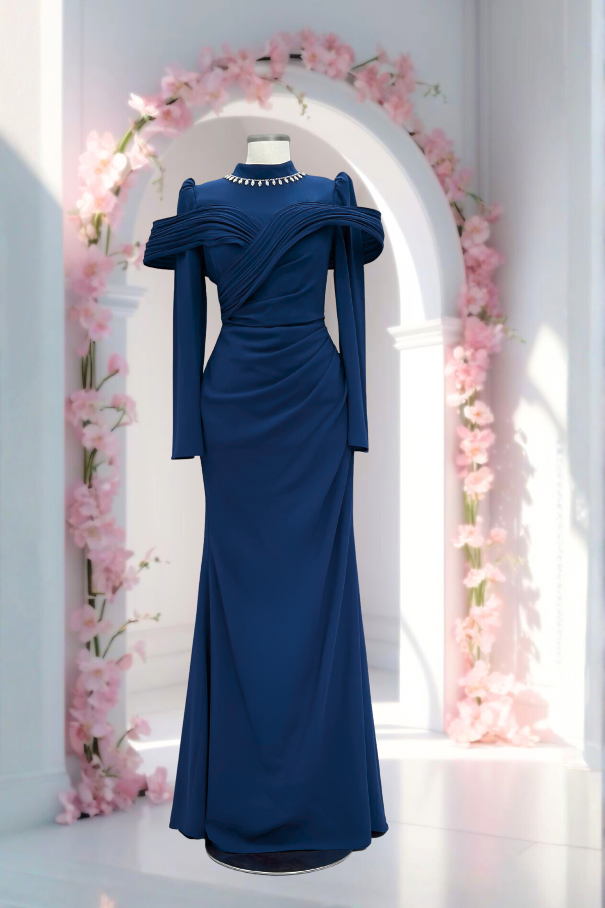 Dila Krep Abiye Lacivert