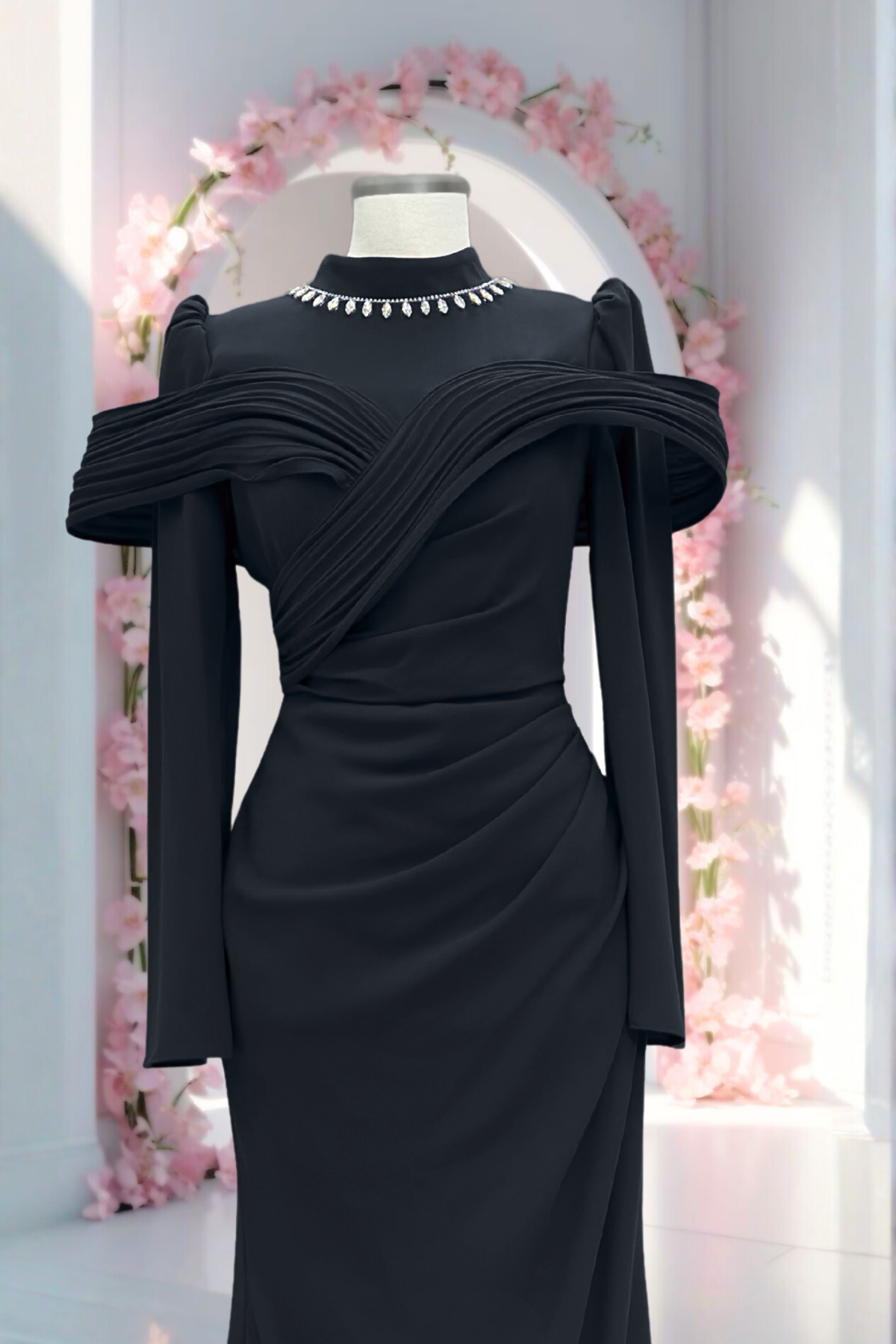 Dila Krep Abiye Siyah