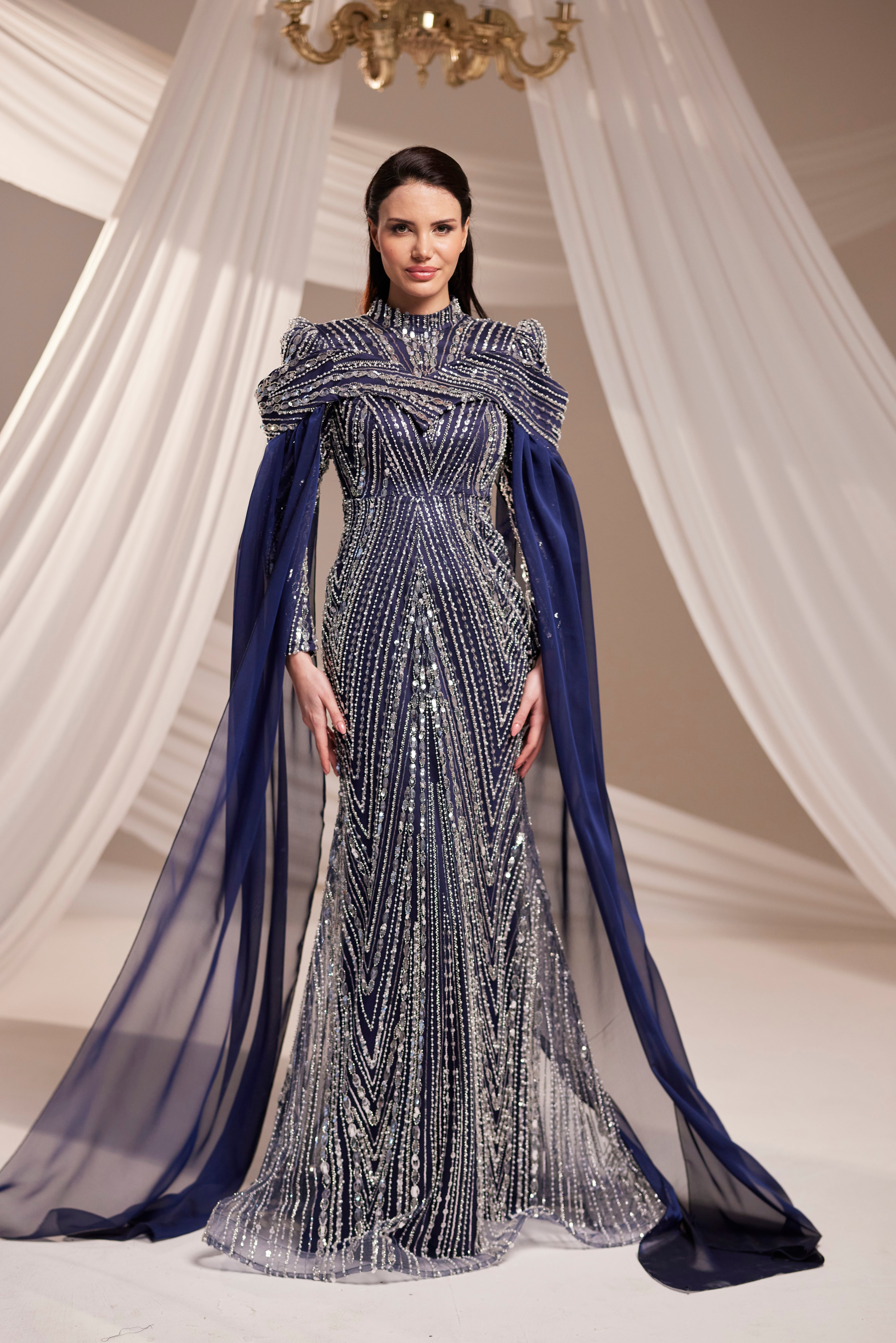Elmas Abiye Lacivert