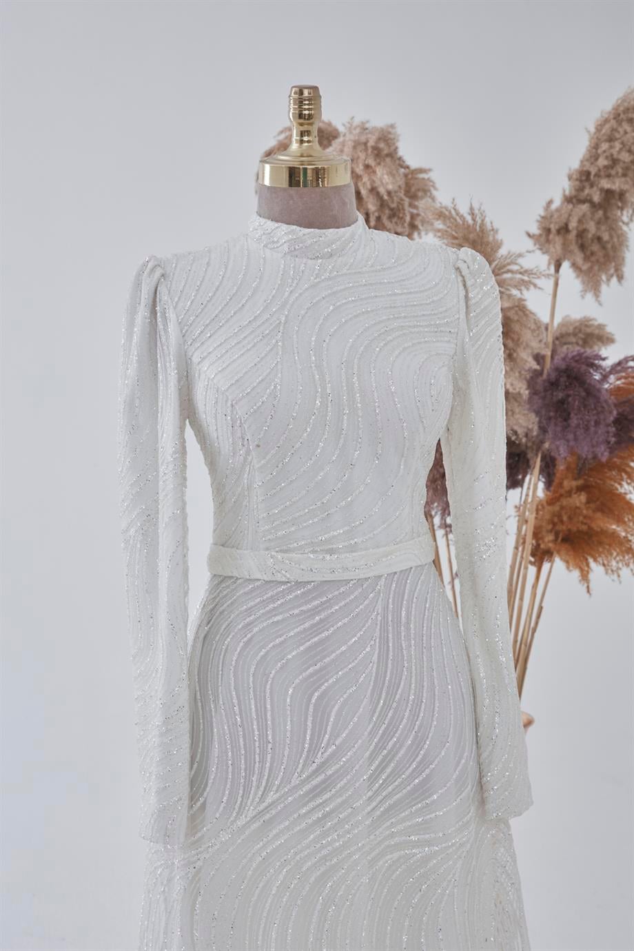Parıltı Evening Dress Ecru