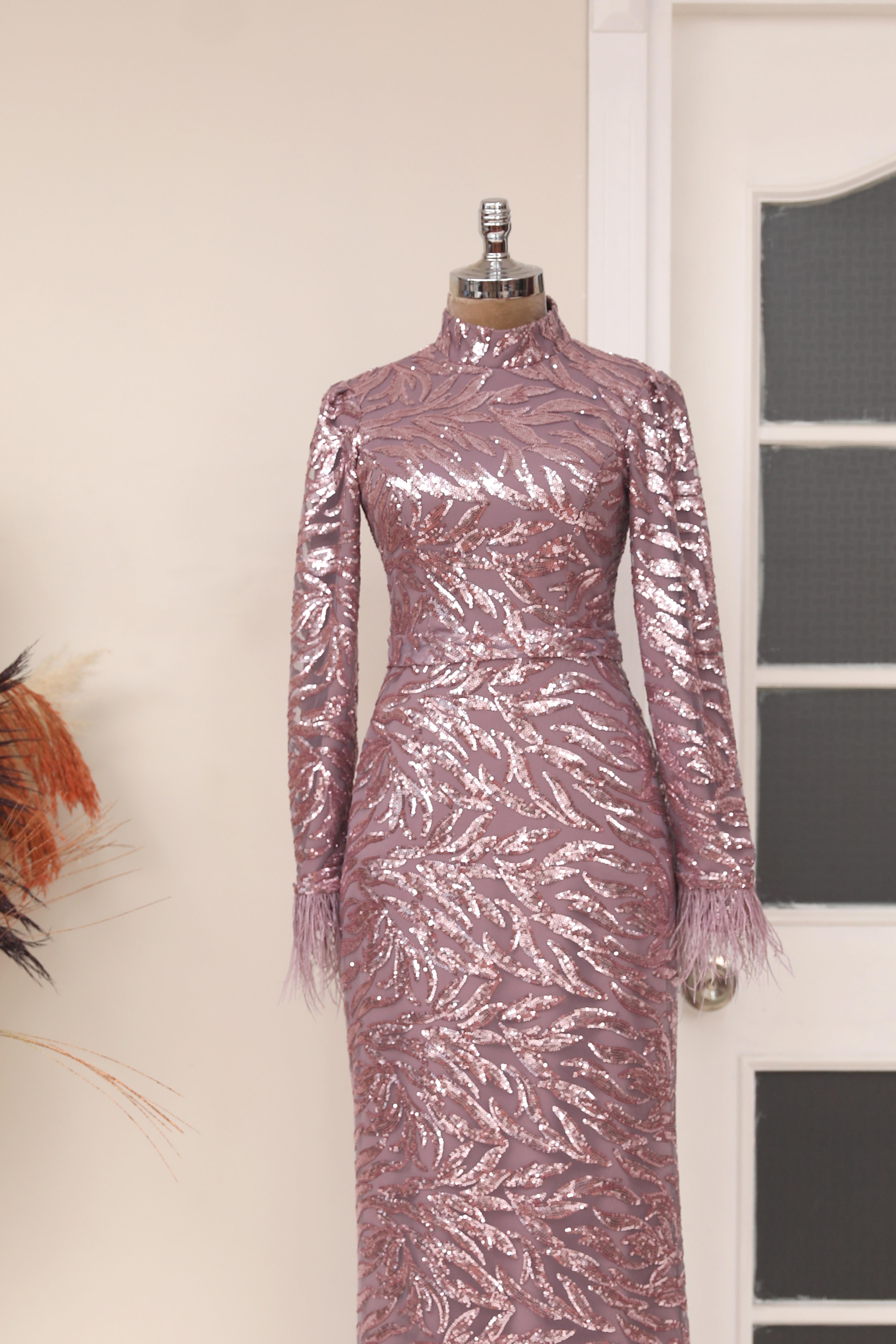 Yaprak Tesettür Abiye Pudra