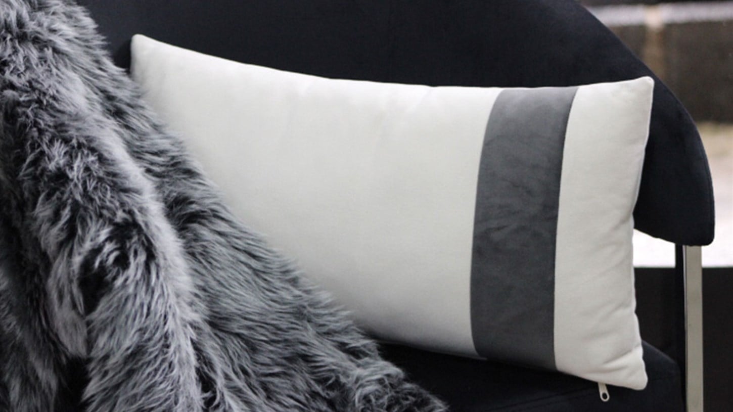 Kırlent Gri Şeritli