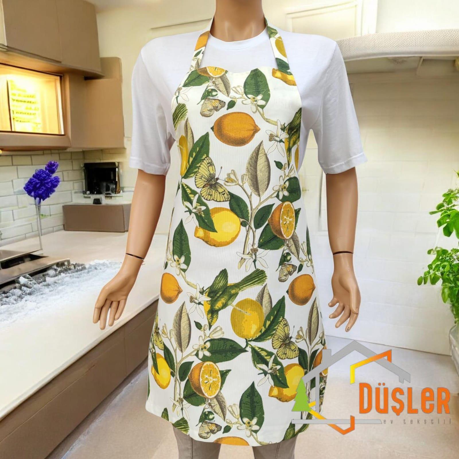 Limon Desenli Mutfak Önlüğü