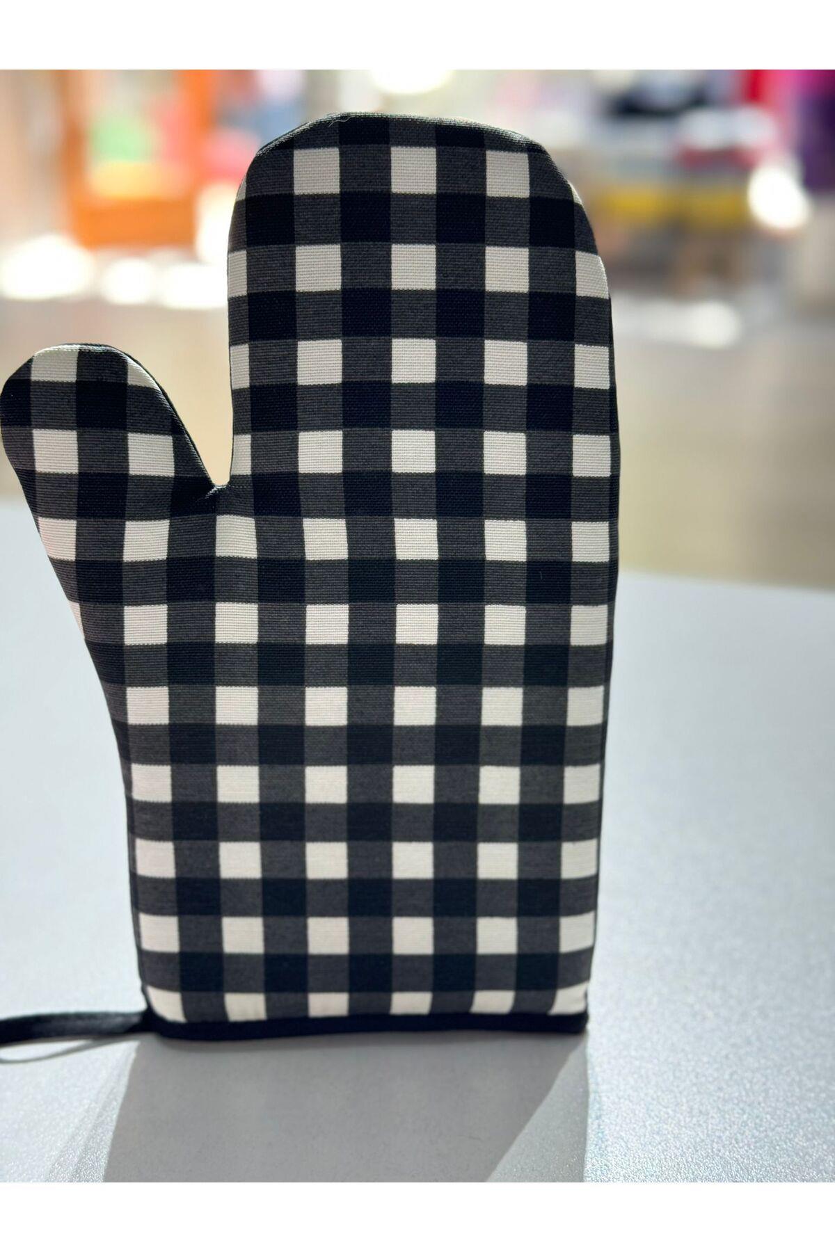 fırın eldiveni siyah beyaz