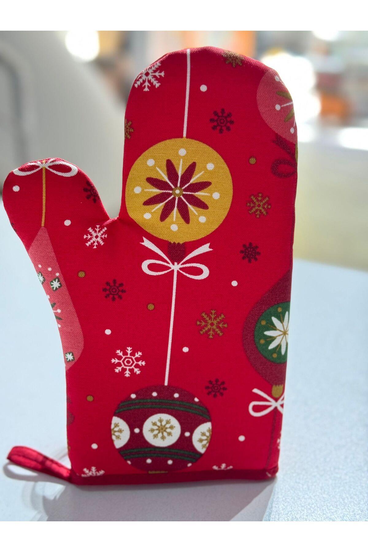 FIRIN ELDİVENİ YILBAŞI KIRMIZI DESENLİ