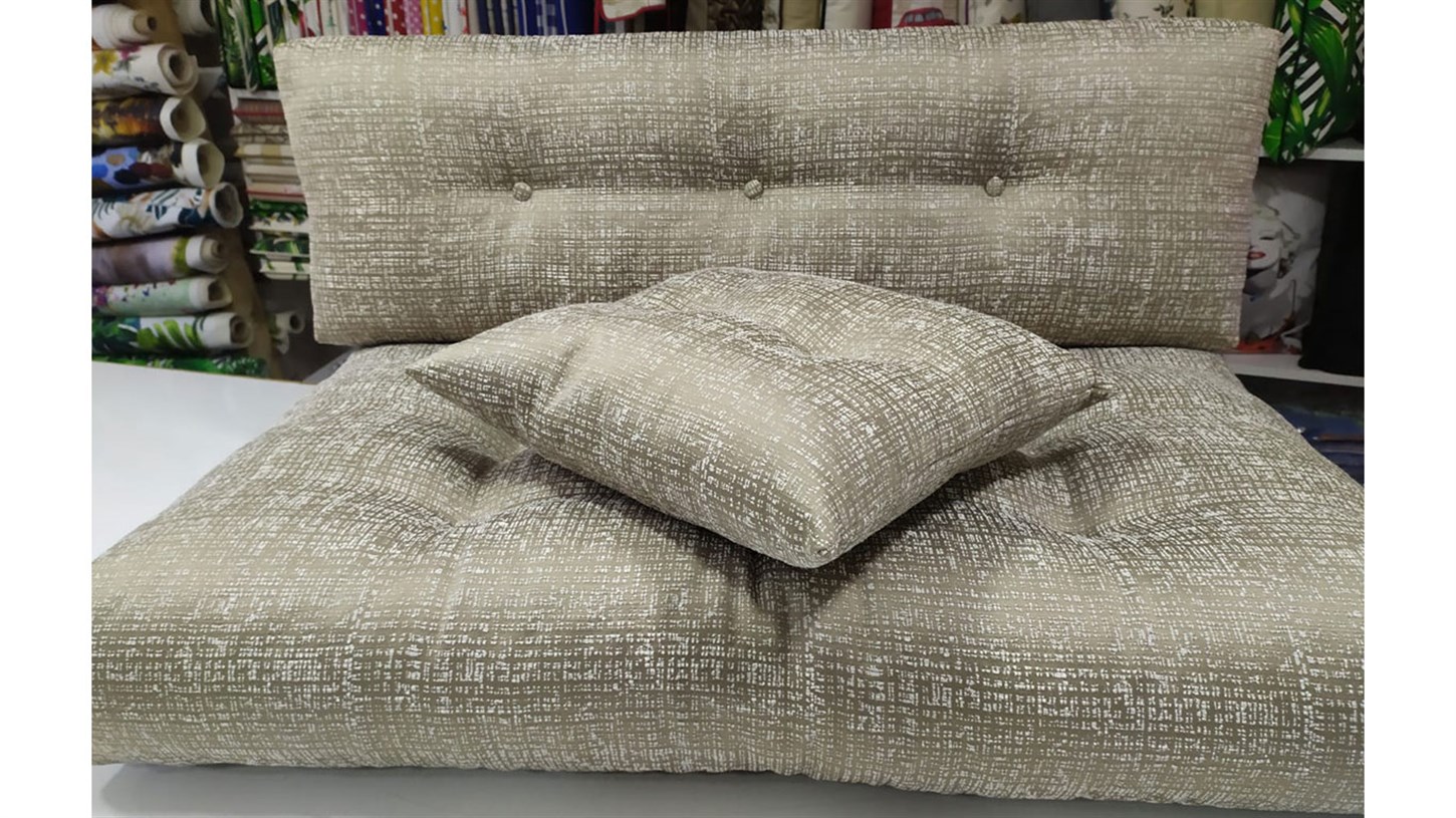 Palet Minderi Dolgulu Bej