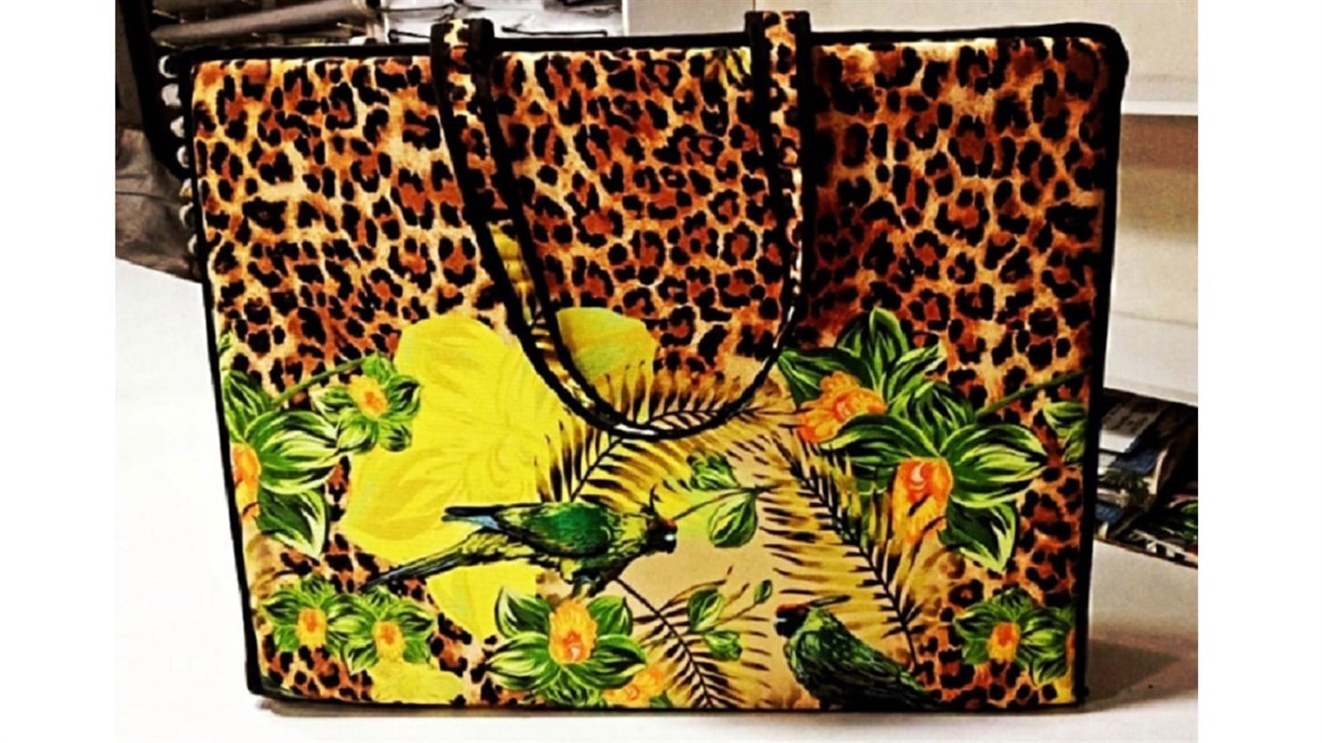 Plaj Çantası (4 Ürün 1 Arada) Leopar Desen