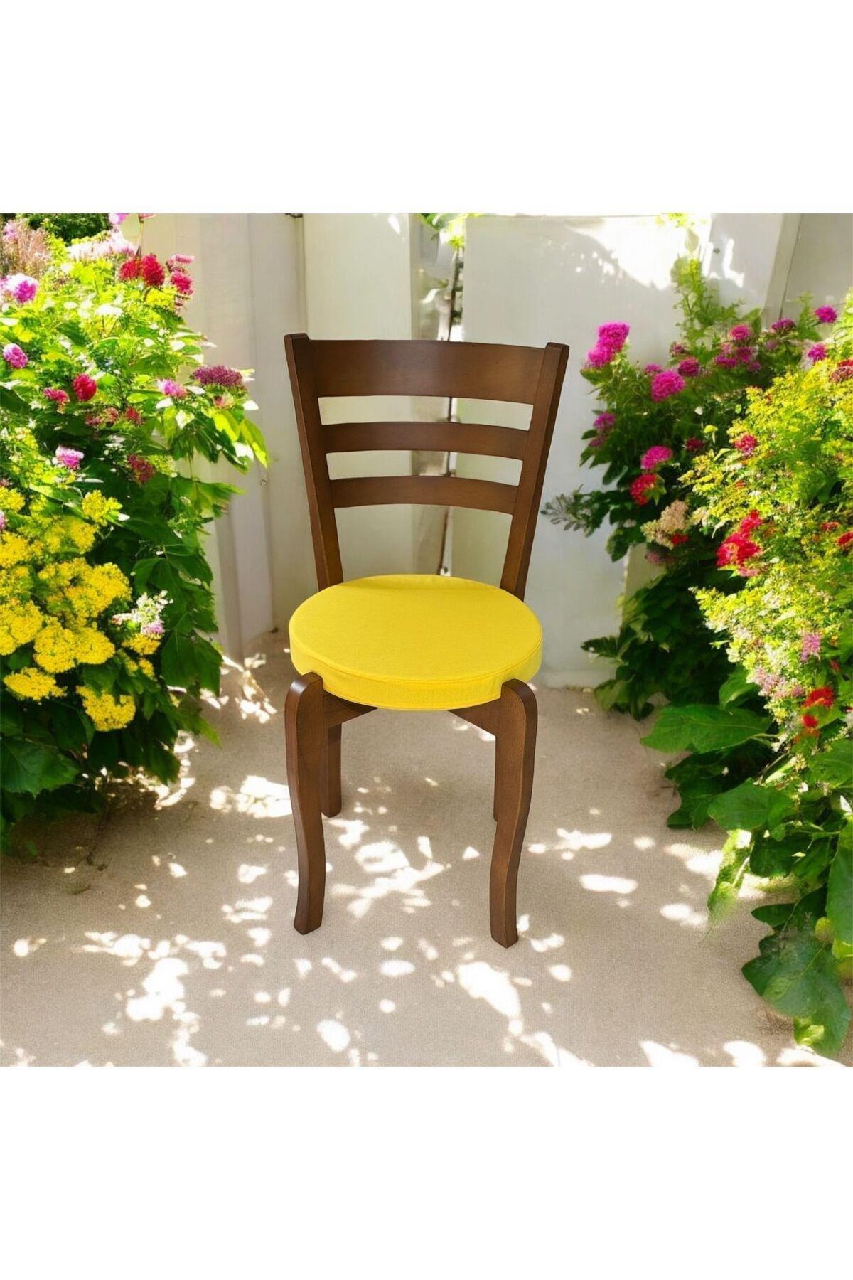 SANDALYE MİNDERİ SARI YUVARLAK 