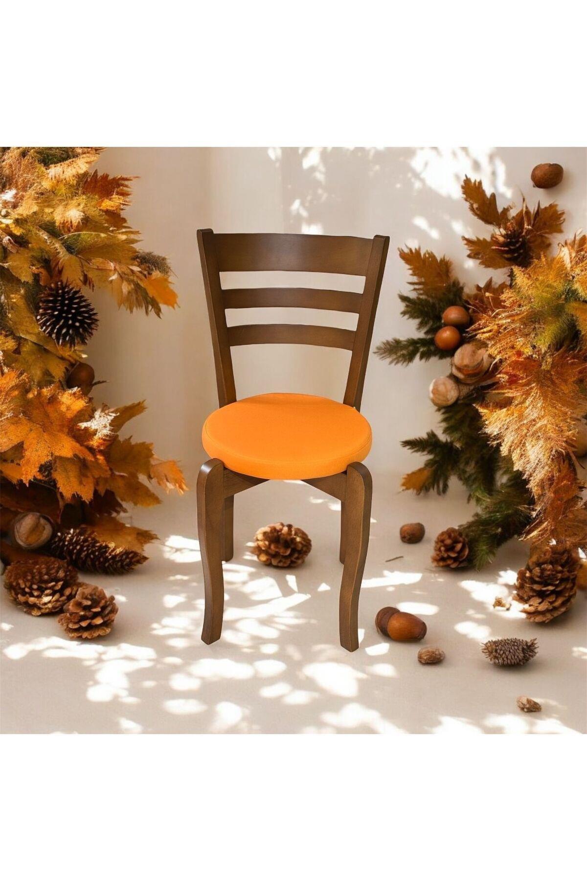 SANDALYE MİNDERİ TURUNCU YUVARLAK