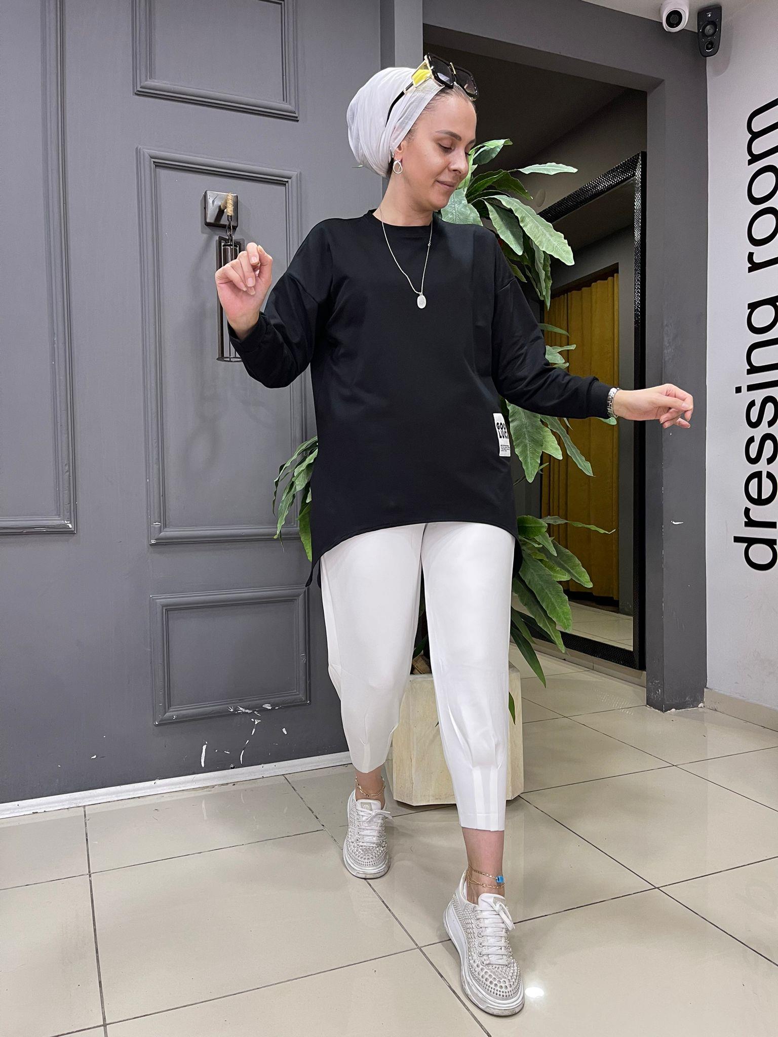 Asimetrik Sweat Siyah