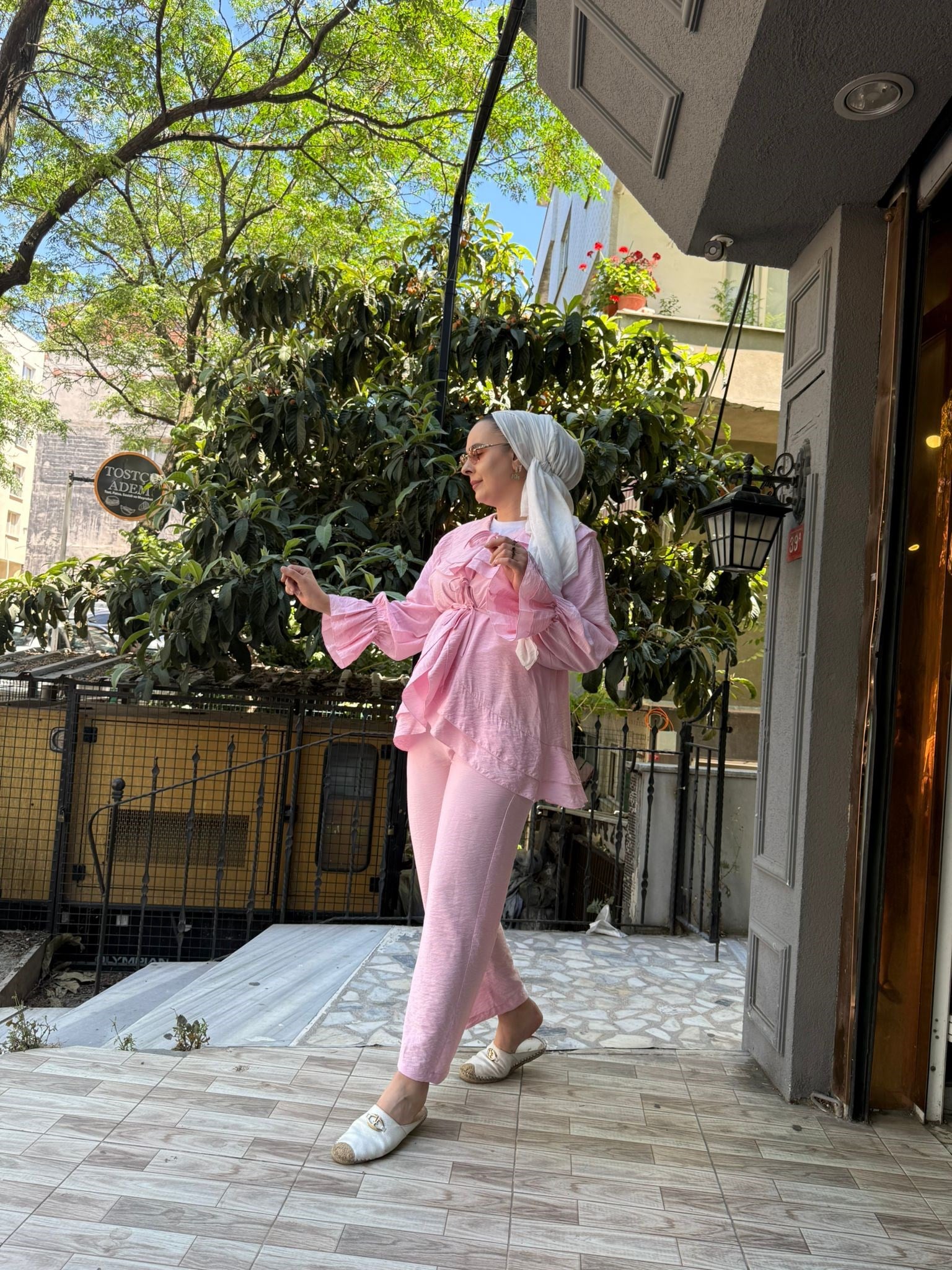 Fır Fır Detaylı Takım Toz Pembe