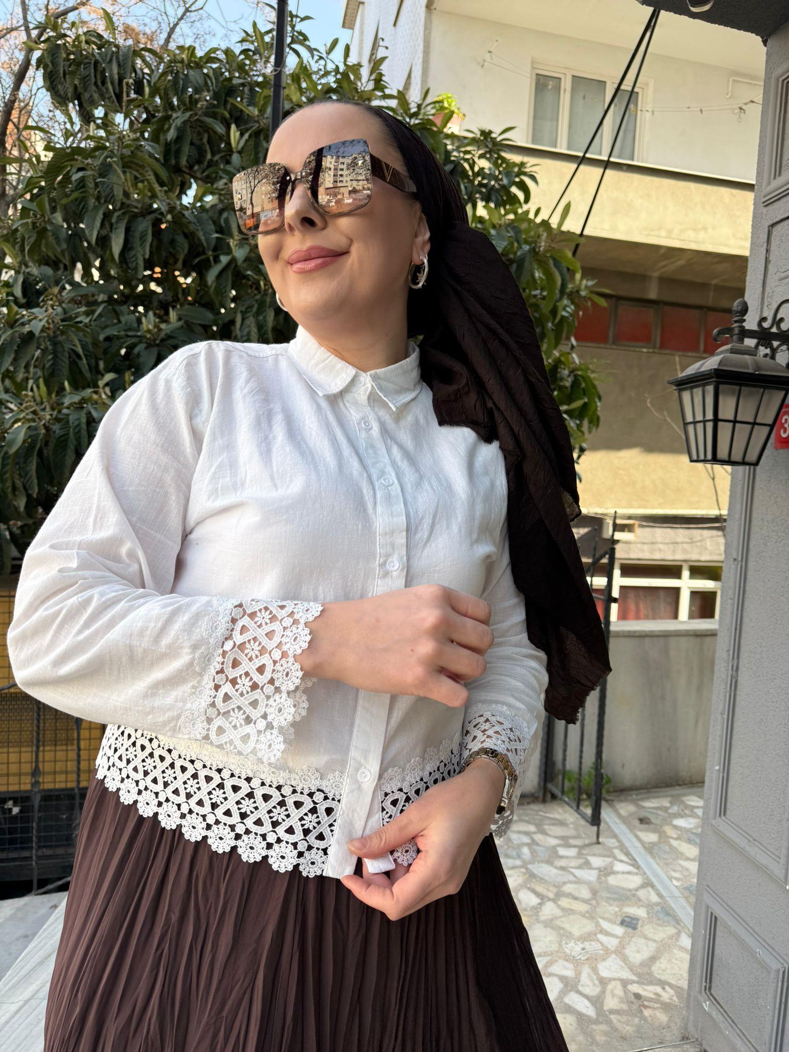 Gübürlü Gömlek Beyaz