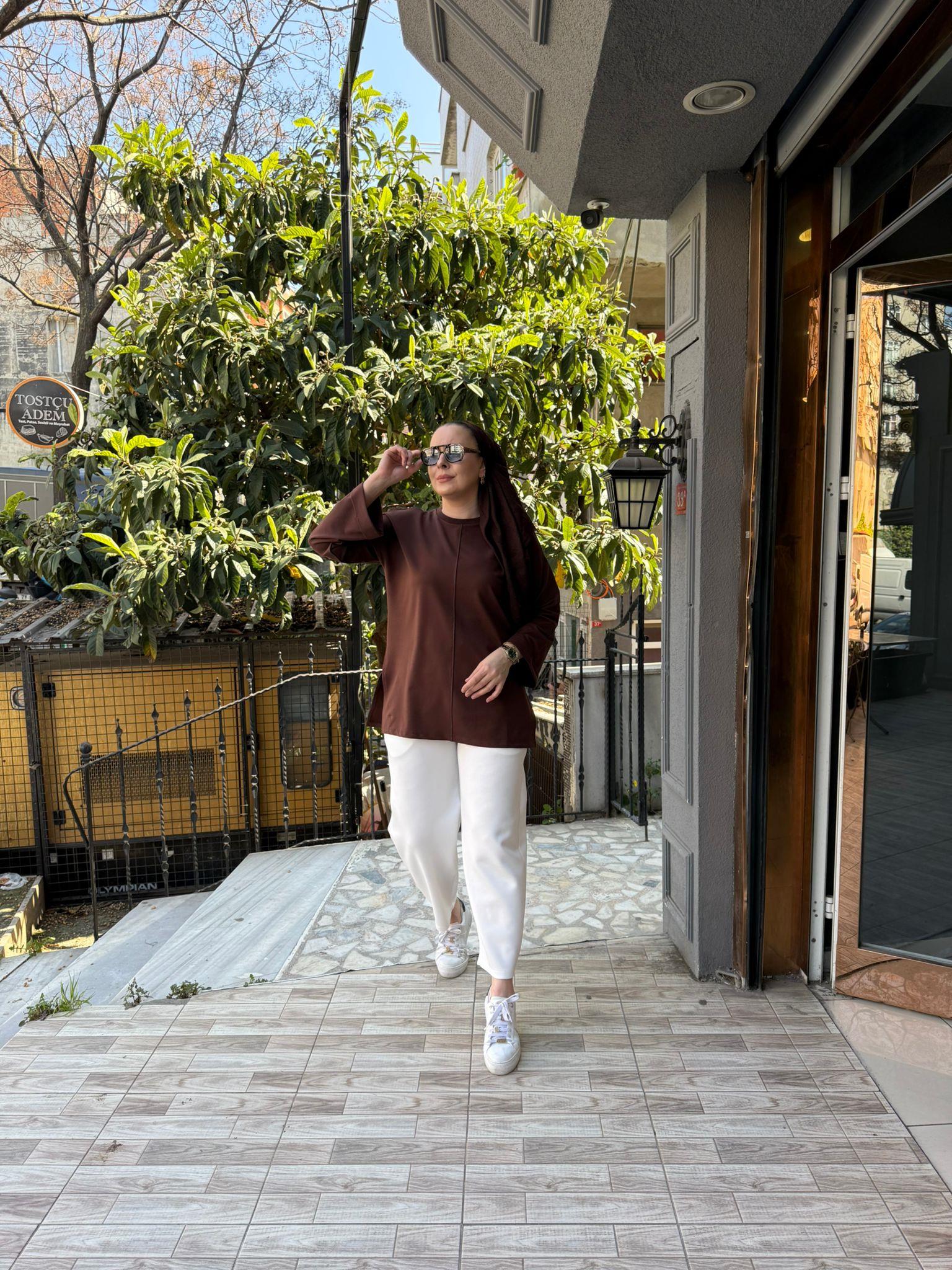 Kol Detaylı Badi Kahve