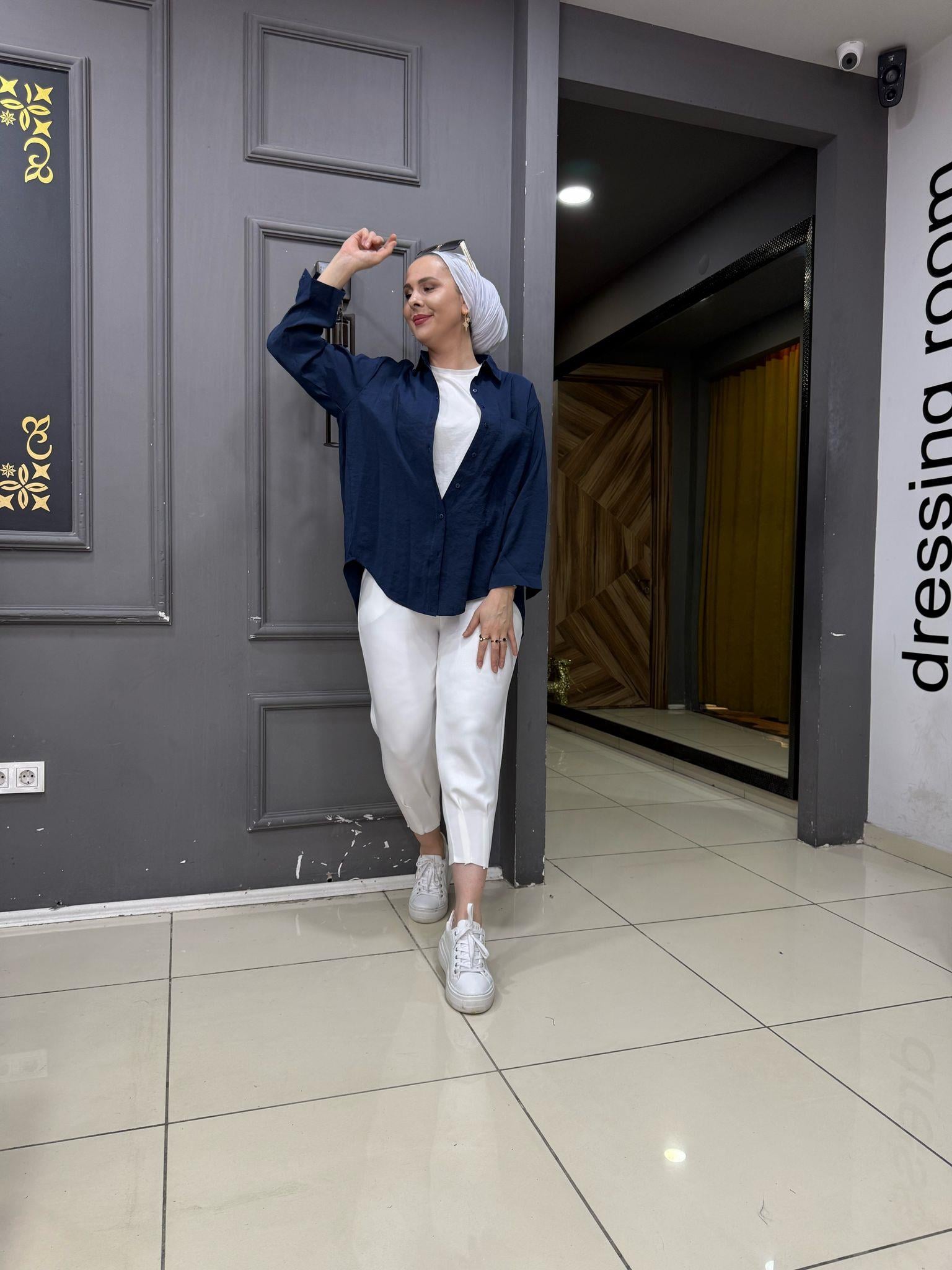 Modal Düz Gömlek Lacivert