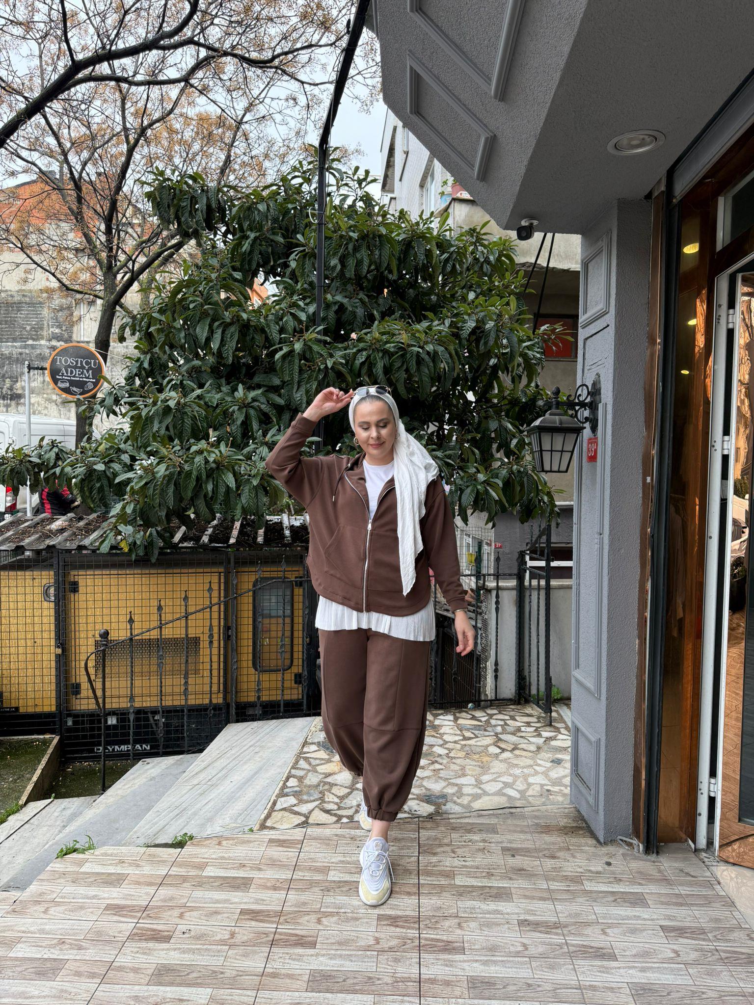 Modal Şalvar Takım Kahve