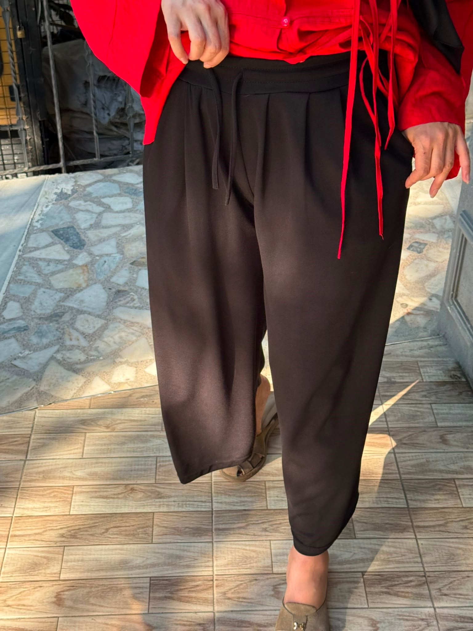 Oysh Bol Paça Pantolon Etek Siyah
