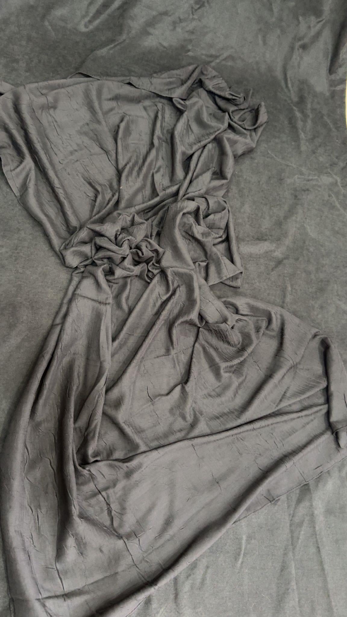 Pamuk Krinkıl Şal Siyah