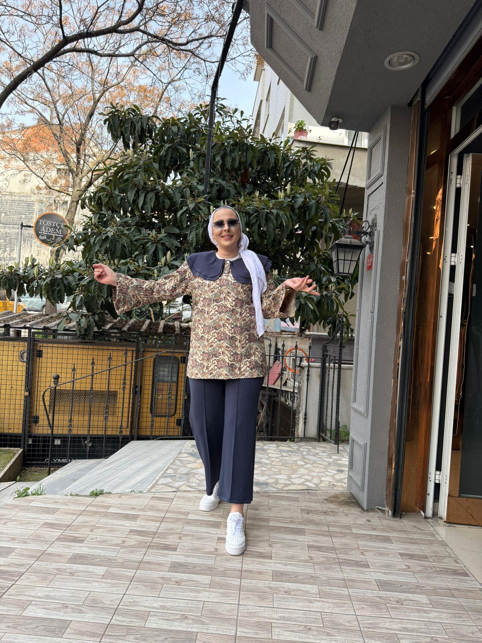 Şal Desen Kapitone Tunik